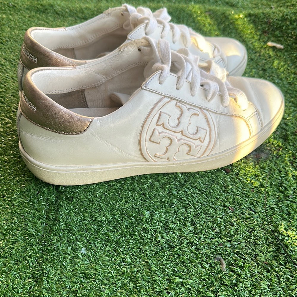 Tory Burch Cream Minimalist Sneakers